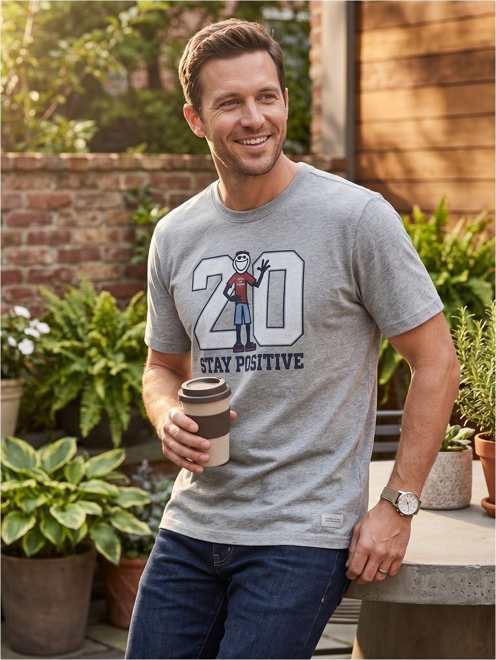 Life Is Good Crusher short sleeved T-shirt in gray XL
